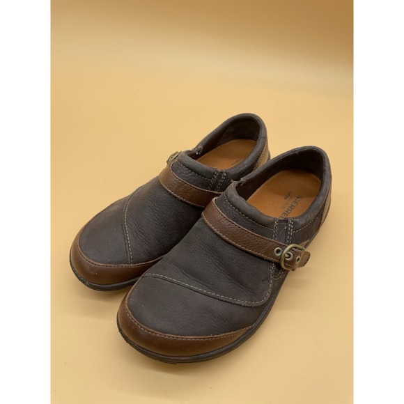 MERRELL Select Grip Slip On Shoes Char Brown Buckle Performance Women's Size 7 - Picture 1 of 7